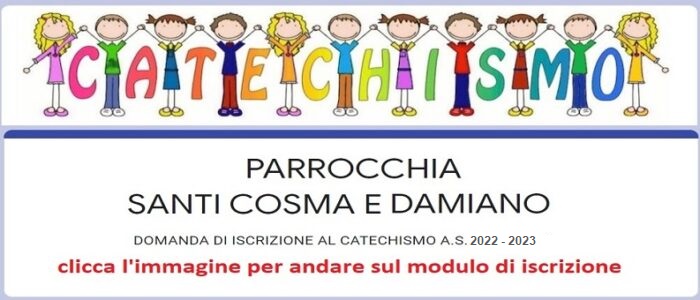 Iscrizione al catechismo 2022 - 2023